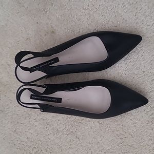 Black French connection slingback kitten heel 9